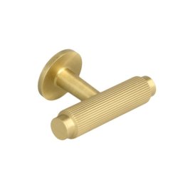 Linjeret T-Bar "Justa" - Brstet Messing med Lak - 56mm