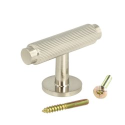 Linjeret T-Bar "Justa" - Brstet Stl Look - 56mm