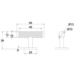 Linjeret T-Bar "Justa" - Mat Sort - 56mm