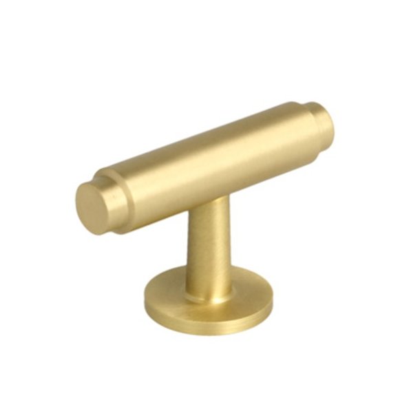 Linjeret T-Bar "Nox" - Brstet Messing med Lak - 56mm