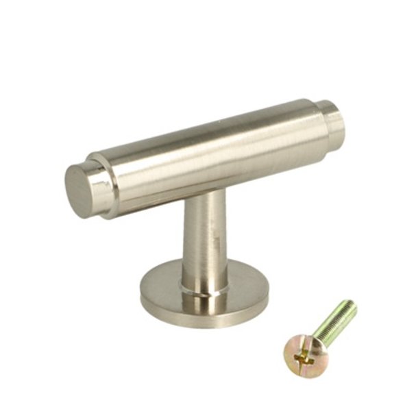 Linjeret T-Bar "Nox" - Brstet Stl Look - 56mm