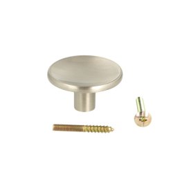 Mbelknop "Flora" - Brstet Stl Look - 38mm