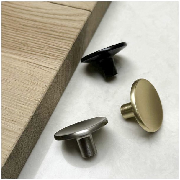 Mbelknop "Flora" - Brstet Stl Look - 38mm