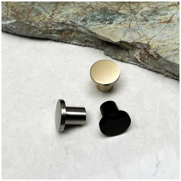 Mbelknop "Rhea" - Brstet Stl Look - 24mm