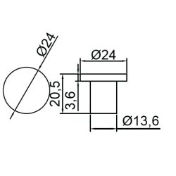 Mbelknop "Rhea" - Brstet Messing - 24mm