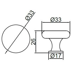 Mbelknop "Juno" - Sort - 38mm