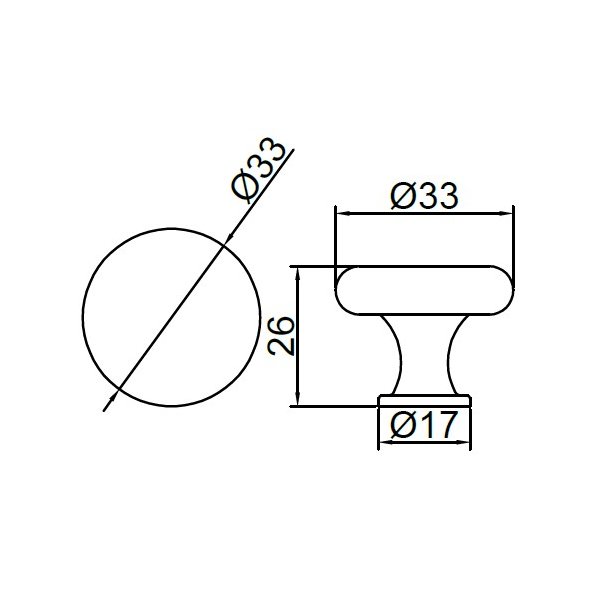Mbelknop "Juno" - Brstet Messing - 38mm