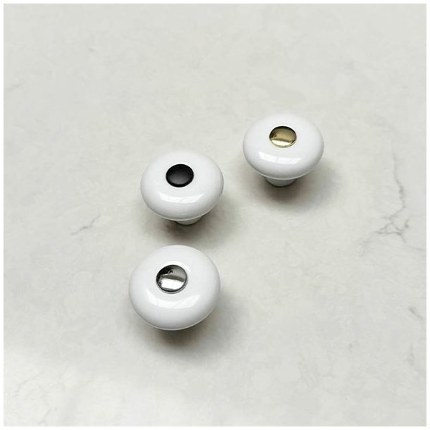 Porcelnsknop "Julia" - Hvid - 32mm