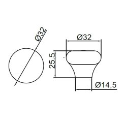 Porcelnsknop "Julia" - Hvid - 32mm