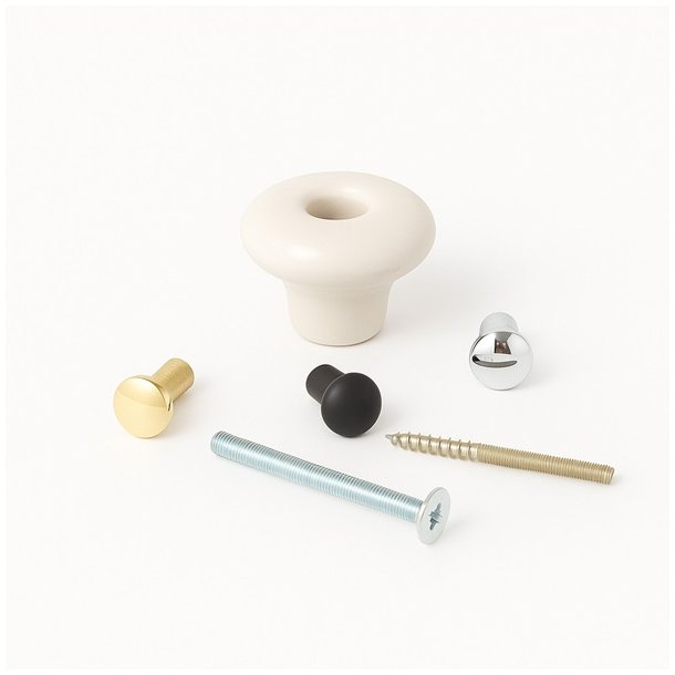 Porcelnsknop "Julia" - Hvid - 32mm