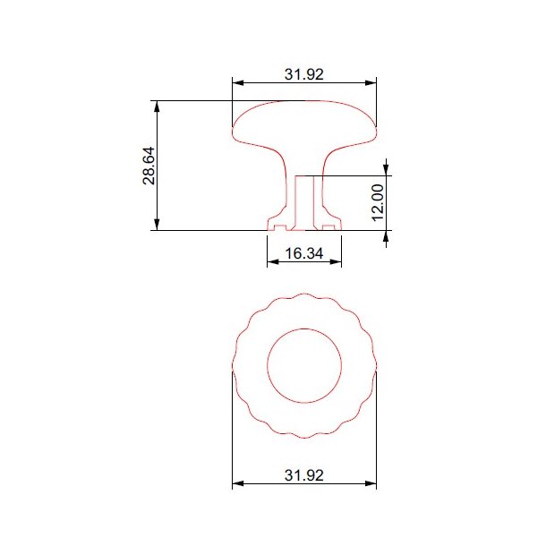 M�belknop "Livia" - Sort - �30mm