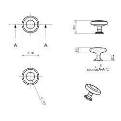 M�belknop "Volta" - B�rstet St�l Look - �32mm