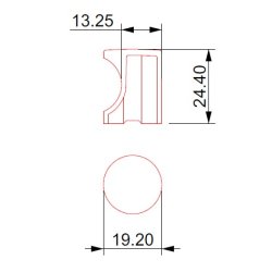 M�belknop "Strato" - Sort - �19mm