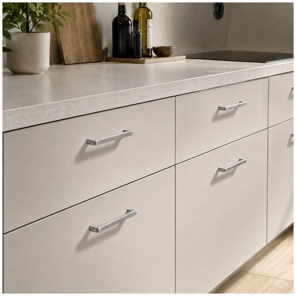 Linjeret Greb "Fausta" - B�rstet St�l Look - cc 160mm