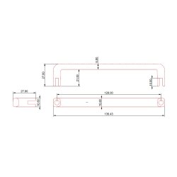 Linjeret Greb "Fausta" - B�rstet Messing - cc 128mm