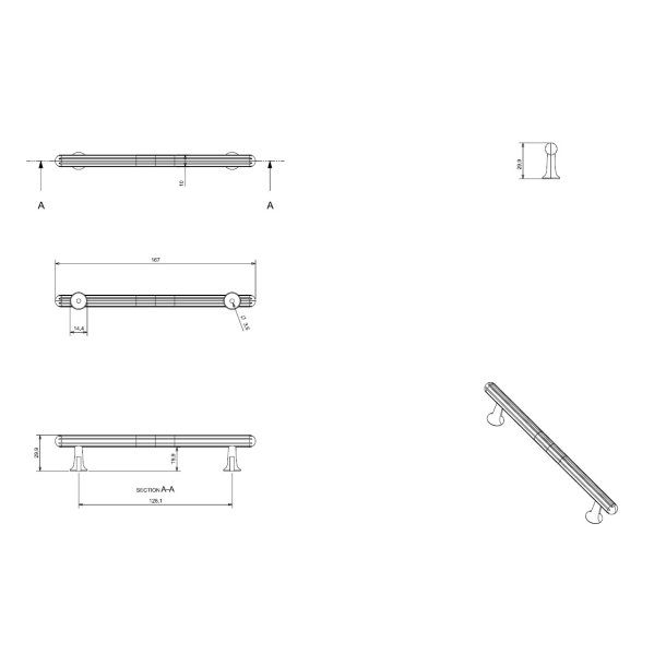 Riflet Greb "Oria" - B�rstet St�l Look - cc 128mm