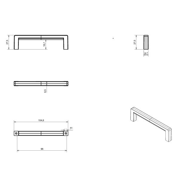 Greb "Primo" - B�rstet Messing - cc 96mm