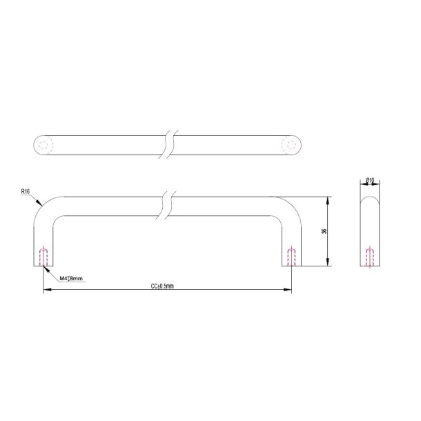 Greb "Galla" - B�rstet Messing - cc 192mm