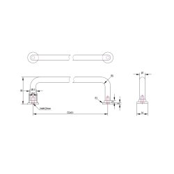 Greb "Diana" - Poleret Messing med Lak - cc 96mm