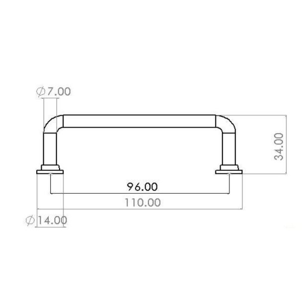 Greb "Diana" - B�rstet Messing med Lak - cc 96mm