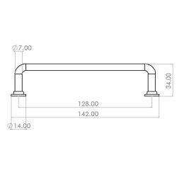 Greb "Diana" - B�rstet Messing med Lak - cc 128mm