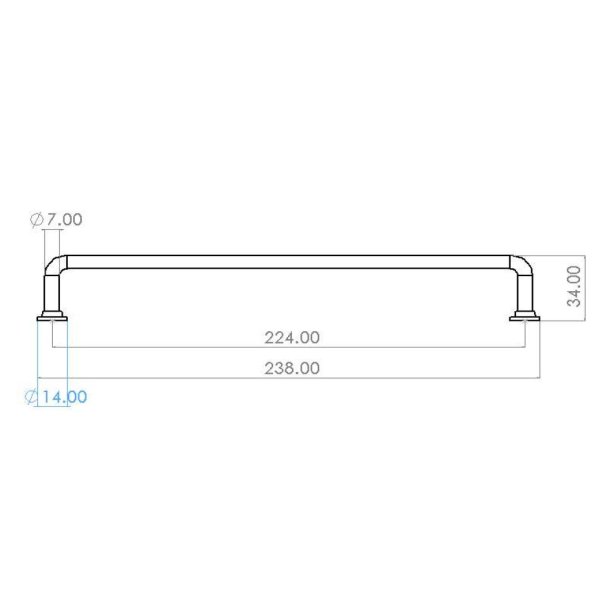 Greb "Diana" - Poleret Messing med Lak - cc 224mm