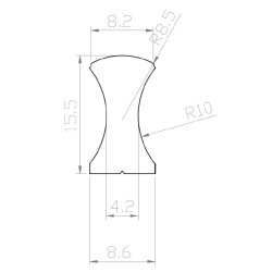 Greb "Ambar" - Aluminium - cc 128mm