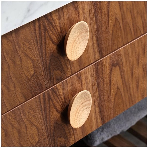 Mbelknop "Quail" - Lakeret Eg - 64mm