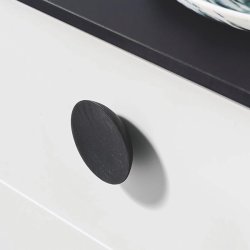 Mbelknop "Quail" - Sortbejdset Eg - 64mm