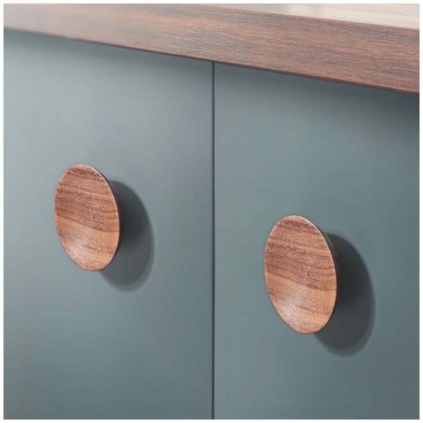 Mbelknop "Quail" - Lakeret Valnd - 64mm