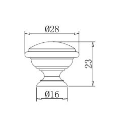 M�belknop "Roma" �28mm- Bronzeret