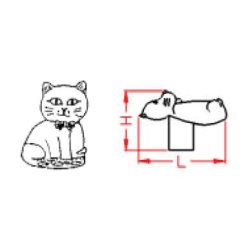 M�belknop "Kat" 32,7x22,6mm - Forkromet