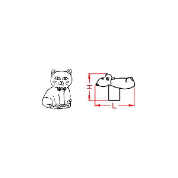 M�belknop "Kat" 32,7x22,6mm - Forkromet