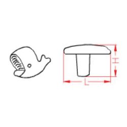 M�belknop "Hval" 31,8x20,8mm - Mat Forniklet