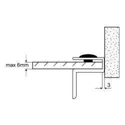 Greb "Tora" til 4-6mm Glas - uden Hulboring - Sort