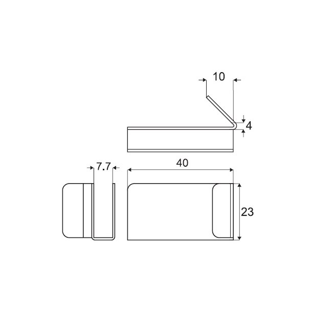 Greb "Gro" 4-6mm Glas (Venstre) - uden Hulboring - Messing
