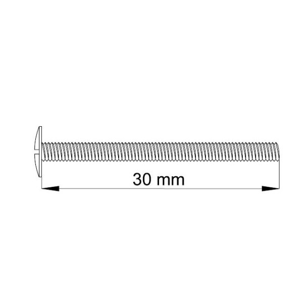 Grebsskrue M4x30mm - Elforzinket