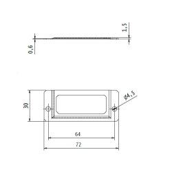 Arkivbeslag 72x30mm - Forniklet