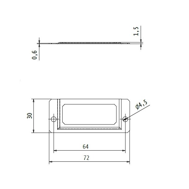Arkivbeslag 72x30mm - Forniklet