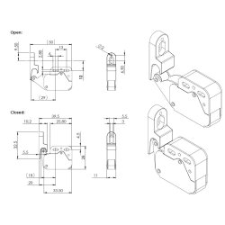 Trykls Mini Latch - Formessinget - 48,5x28x25mm