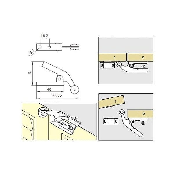 Automatisk Ls/Krog til Dobbeltdre - Forniklet