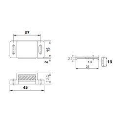 Magnetls Hvid - med 4Kg Holdekraft