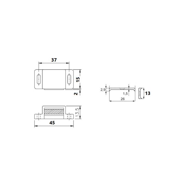 Magnetls Hvid - med 4Kg Holdekraft