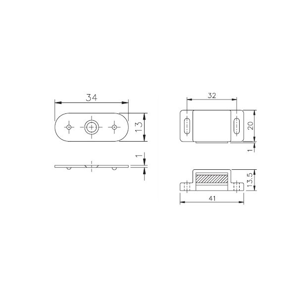 Magnetls Sort - med 4Kg Holdekraft