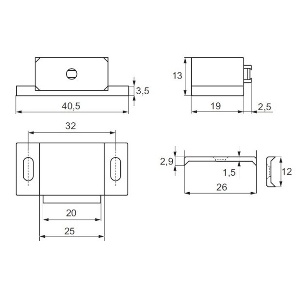 Magnetls Hvid - med 4Kg Holdekraft