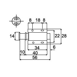 Tryk-bnebeslag med Magnet - Enkelt - Hvid
