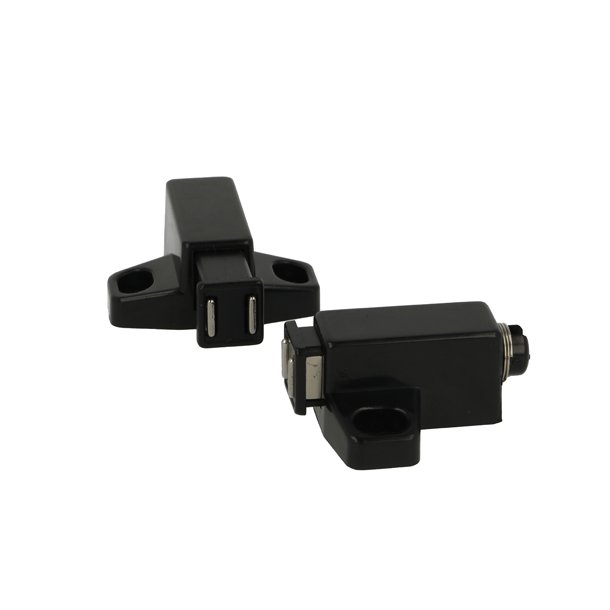 Tryk-bnebeslag med Magnet - Enkelt - Sort