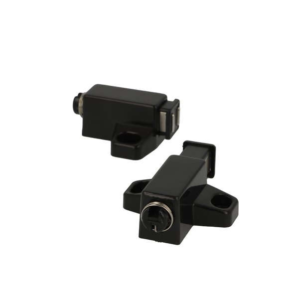 Tryk-bnebeslag med Magnet - Enkelt - Sort