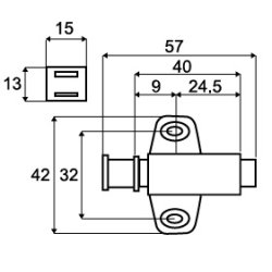 Tryk-bnebeslag med Magnet - Enkelt - Sort