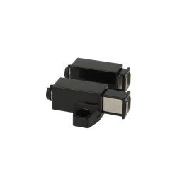 Tryk-bnebeslag med Magnet - Dobbelt - Sort